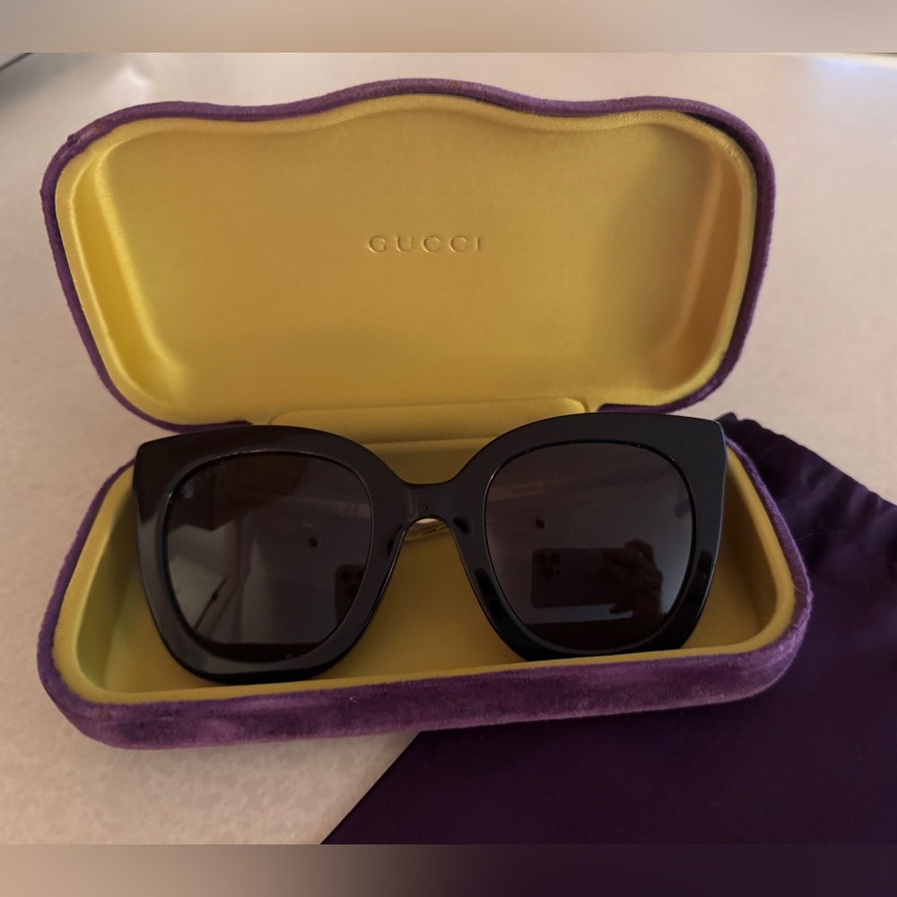 GUCCI ROUND-FRAME ACETATE SUNGLASSES